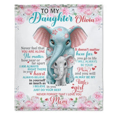 My Little Girl, Never Feel That You Are Alone - Family Blanket - Christmas Gift For Daughter From Mom - joliny