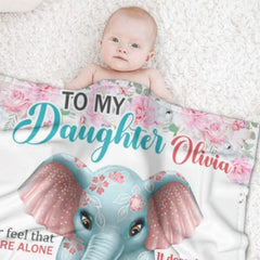 My Little Girl, Never Feel That You Are Alone - Family Blanket - Christmas Gift For Daughter From Mom - joliny