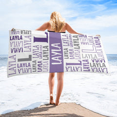 Name Game Beach Towel - joliny