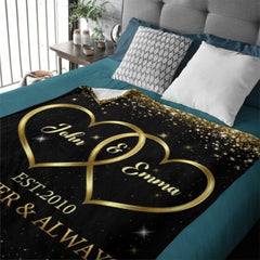 Our Love Story - Couple Personalized Custom Blanket - Valentine Gift For Husband Wife, Anniversary - joliny