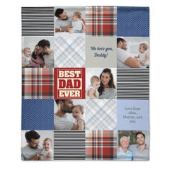 Patchwork Best Dad Memories Photo Blanket - joliny