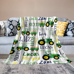 Personalized Farm Tractor Blanket - Gift for Baby - joliny