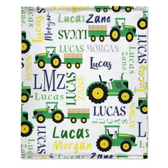 Personalized Farm Tractor Blanket - Gift for Baby - joliny