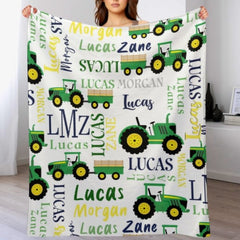 Personalized Farm Tractor Blanket - Gift for Baby - joliny