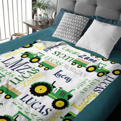 Personalized Farm Tractor Blanket - Gift for Baby - joliny