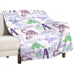 Personalized Name Dinosaur Blanket - Gifts for Kids - joliny