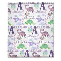 Personalized Name Dinosaur Blanket - Gifts for Kids - joliny