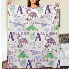 Personalized Name Dinosaur Blanket - Gifts for Kids - joliny