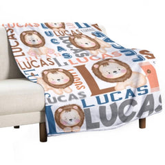 Personalized Name Lion Baby Blanket - Gifts for Kids - joliny