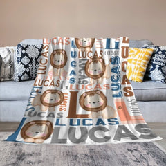 Personalized Name Lion Baby Blanket - Gifts for Kids - joliny