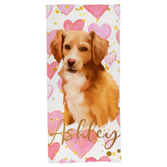 Portrait Pet Photo Name Custom Beach Towel - Customized Gift - joliny