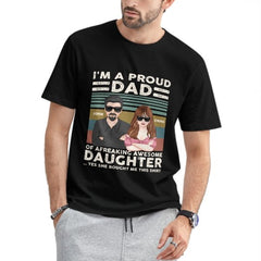 Proud Dad Of Freaking Awesome Daughter - Personalized Shirt - Father's Day, Appreciate Gift For Dad, Father, Daddy, Husband - From Daughters, Sons, Children - joliny