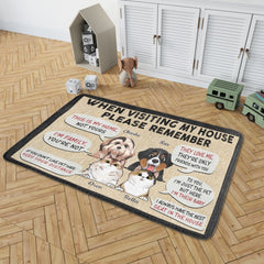 Remember When Visiting Our House - Personalized Decorative Mat, Doormat - joliny