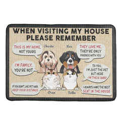 Remember When Visiting Our House - Personalized Decorative Mat, Doormat - joliny