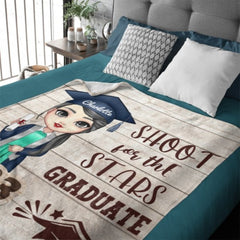 Shoot For The Stars Graduate - Personalized Blanket - joliny