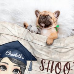 Shoot For The Stars Graduate - Personalized Blanket - joliny