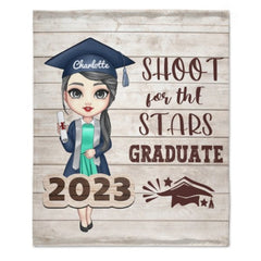 Shoot For The Stars Graduate - Personalized Blanket - joliny