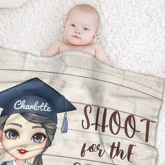 Shoot For The Stars Graduate - Personalized Blanket - joliny