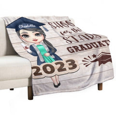 Shoot For The Stars Graduate - Personalized Blanket - joliny