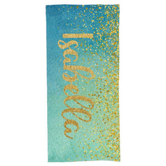 Sparkling Gold Name Personalized Beach Towel - Vacation Gift - joliny