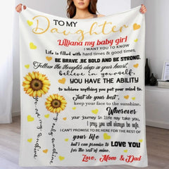 Sunflower Custom Name Blanket-Gift for Daughter - joliny