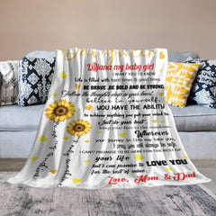 Sunflower Custom Name Blanket-Gift for Daughter - joliny