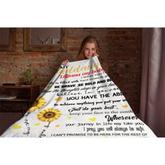 Sunflower Custom Name Blanket-Gift for Granddaughter - joliny