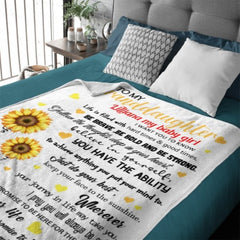 Sunflower Custom Name Blanket-Gift for Granddaughter - joliny