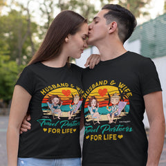 Partenaires de voyage pour la vie - T-shirt unisexe personnalisé personnalisé pour couple, - Cadeau pour mari femme, anniversaire