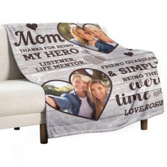 Thank You For Simply Being There Every Time - Upload Image, Gift For Mom, Personalized Blanket - joliny