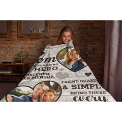 Thank You For Simply Being There Every Time - Upload Image, Gift For Mom, Personalized Blanket - joliny