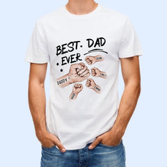 The Best Dad Ever - Family Personalized Custom Unisex T-shirt - Father's Day, Birthday Gift For Dad - joliny