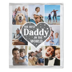 The Best Daddy In The World - Photo Custom Blanket - Gifts For Dad - joliny