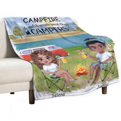 The Best Memories Are Made Camping - Husband & Wife - Gift For Camping Couples, Personalized Blanket - joliny