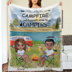 The Best Memories Are Made Camping - Husband & Wife - Gift For Camping Couples, Personalized Blanket - joliny