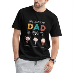 This Awesome Dad Belongs To - Personalized Unisex T-Shirt - Gift for Dad - joliny