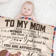 To My Beloved Mom - Personalized Blanket - joliny