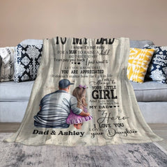 To My Dad Mom From Daughter Son Gift Wood Texture Personalized Fleece Blanket - joliny