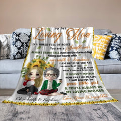 To My Loving Mom You Are A Sunflower - Family Personalized Custom Blanket - Birthday Gift For Mom From Daughter - joliny