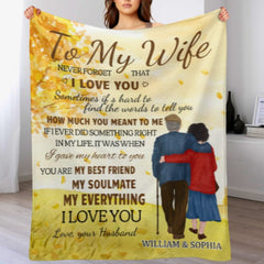 To My Wife Never Forget That I Love You - Gift For Couples, Personalized Blanket - joliny