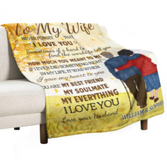 To My Wife Never Forget That I Love You - Gift For Couples, Personalized Blanket - joliny