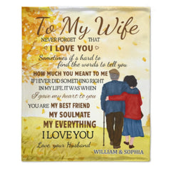 To My Wife Never Forget That I Love You - Gift For Couples, Personalized Blanket - joliny