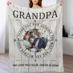 True North Custom Photo Blanket - Gift for Grandpa - joliny