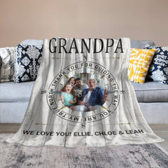 True North Custom Photo Blanket - Gift for Grandpa - joliny