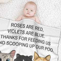 Violets Are Blue Thanks For Scooping Up Our Poo - Personalized Blanket - joliny