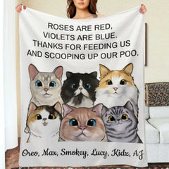 Violets Are Blue Thanks For Scooping Up Our Poo - Personalized Blanket - joliny