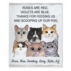 Violets Are Blue Thanks For Scooping Up Our Poo - Personalized Blanket - joliny