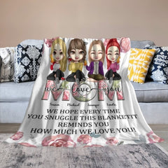 We Hope Every Time You Snuggle This Blanket - Family Personalized Custom Blanket - Birthday Gift For Mom - joliny