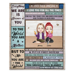 We Love You From All The Times - Family Personalized Custom Blanket - Birthday Gift For Mom From Daughter - joliny