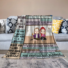 We Love You From All The Times - Family Personalized Custom Blanket - Birthday Gift For Mom From Daughter - joliny